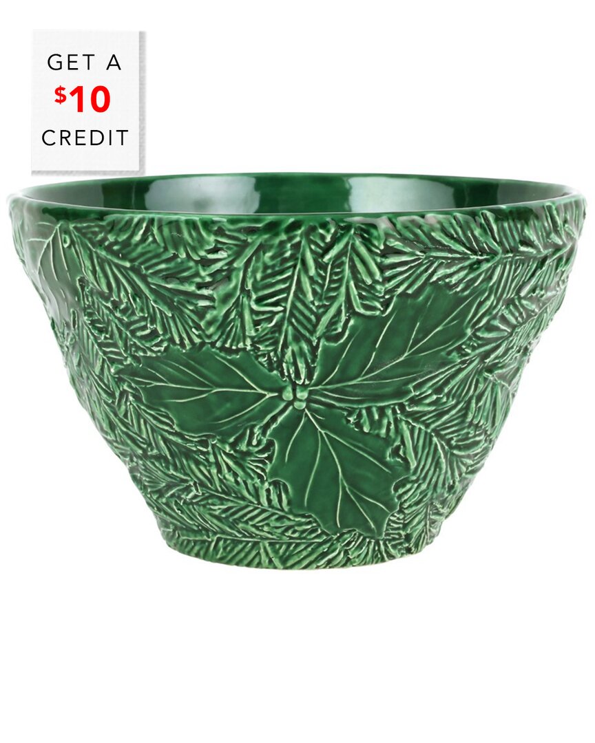 Vietri Lastra Holiday Figural Small Deep Bowl In Green