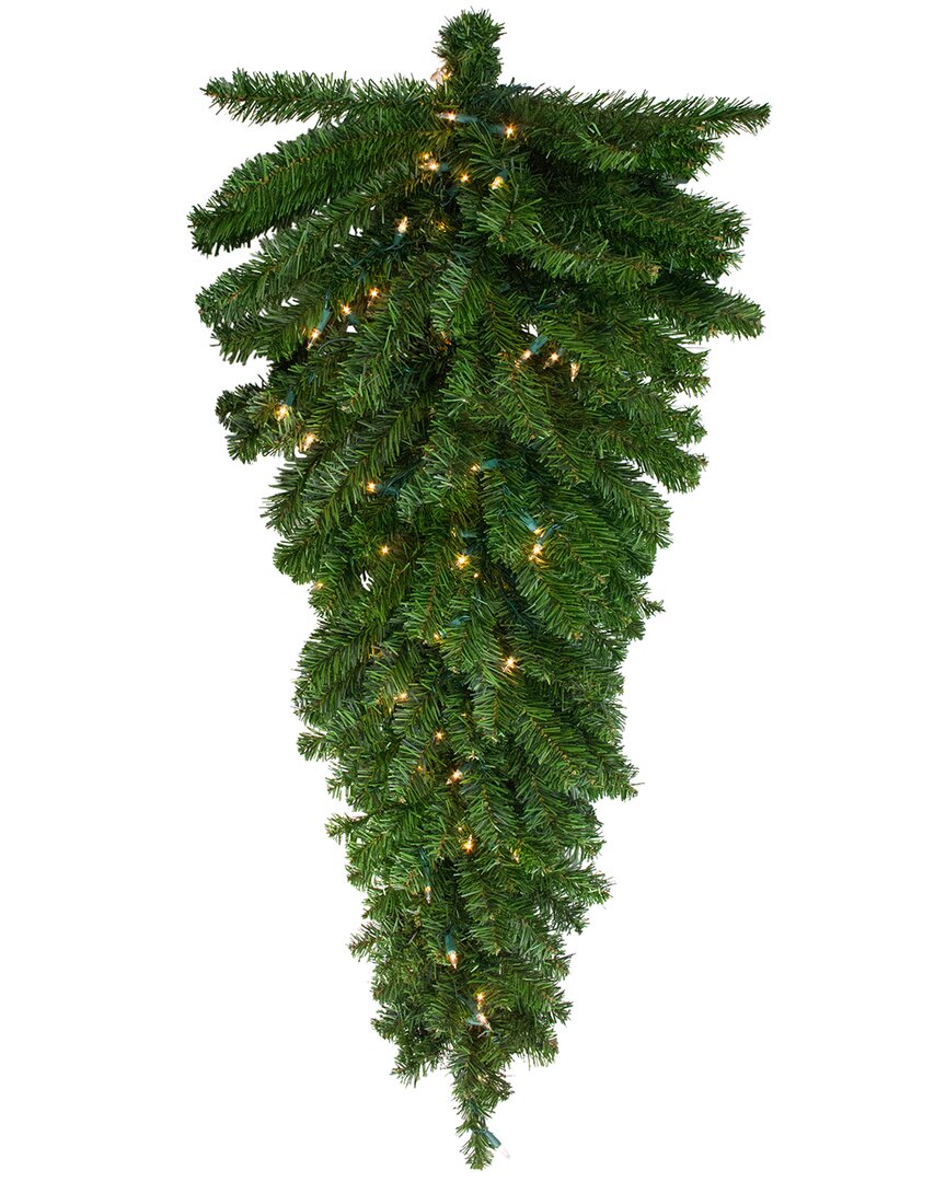 Northern Lights Northlight 42in Pre-lit Canadian Pine Artificial Christmas Teardrop Door Swag - Clear Lights In Green