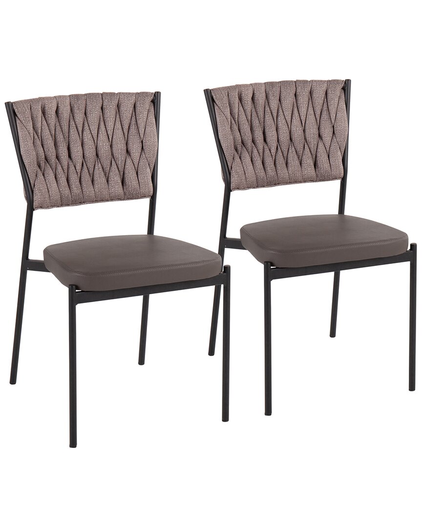 Lumisource Set Of 2 Braided Tania Chairs In Black