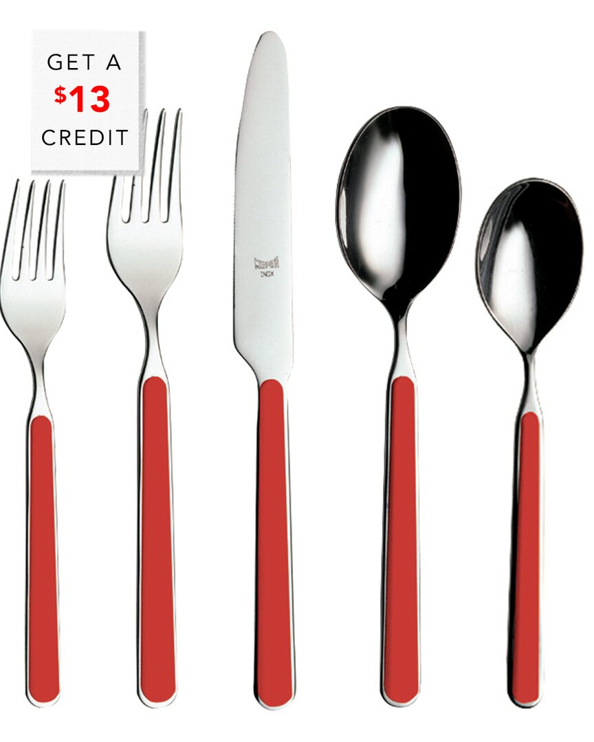 Mepra Place 5pc Flatware Set With $11 Credit In Red