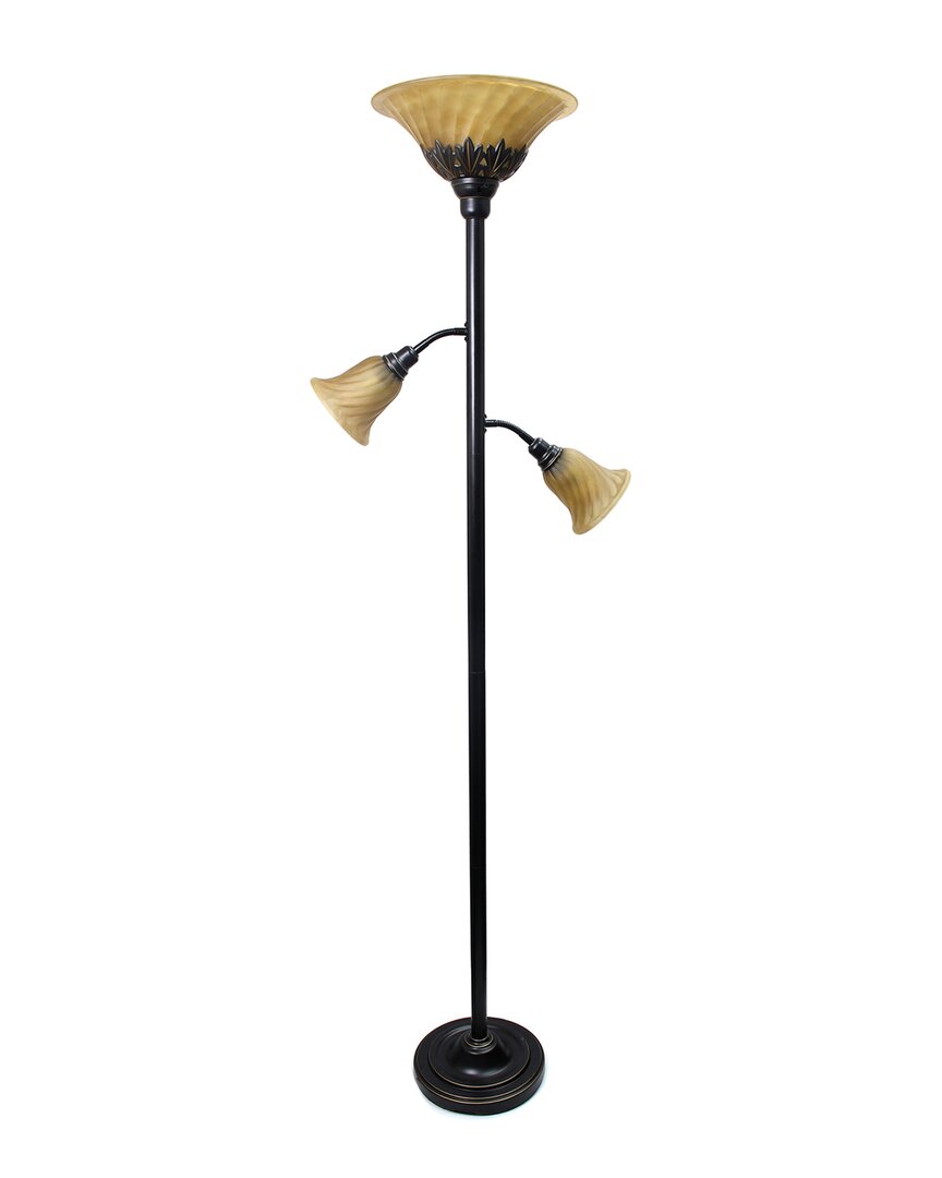 Shop Lalia Home Torchiere Floor Lamp With 2 Reading Lights In Bronze