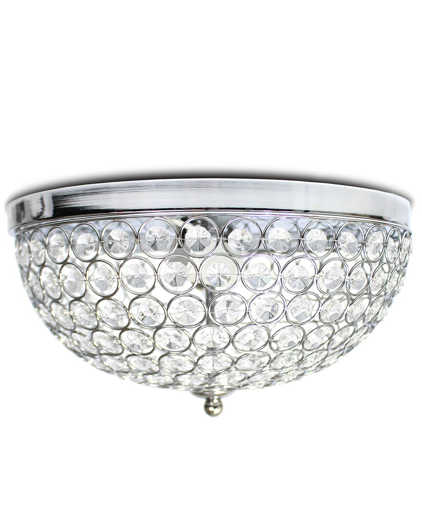 Shop Lalia Home Crystal Glam 2 Light Ceiling Flush Mount In Metallic