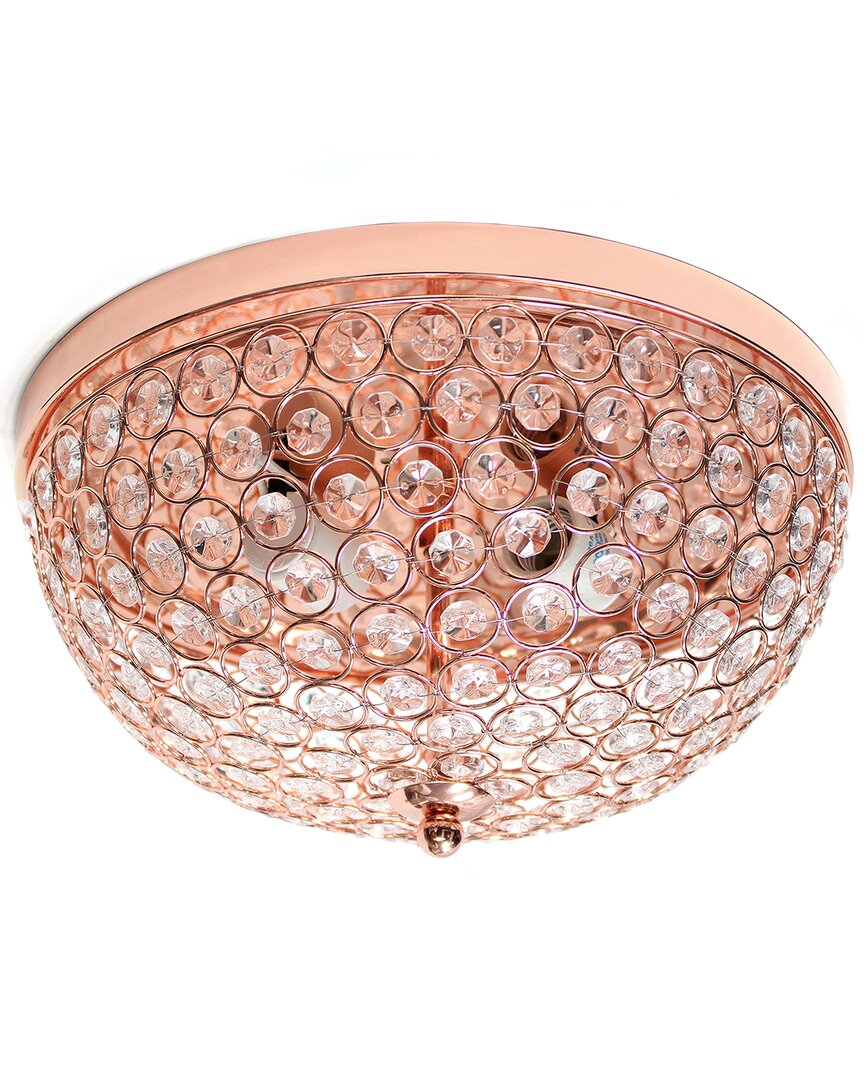 Lalia Home Crystal Glam 2 Light Ceiling Flush Mount In Rose