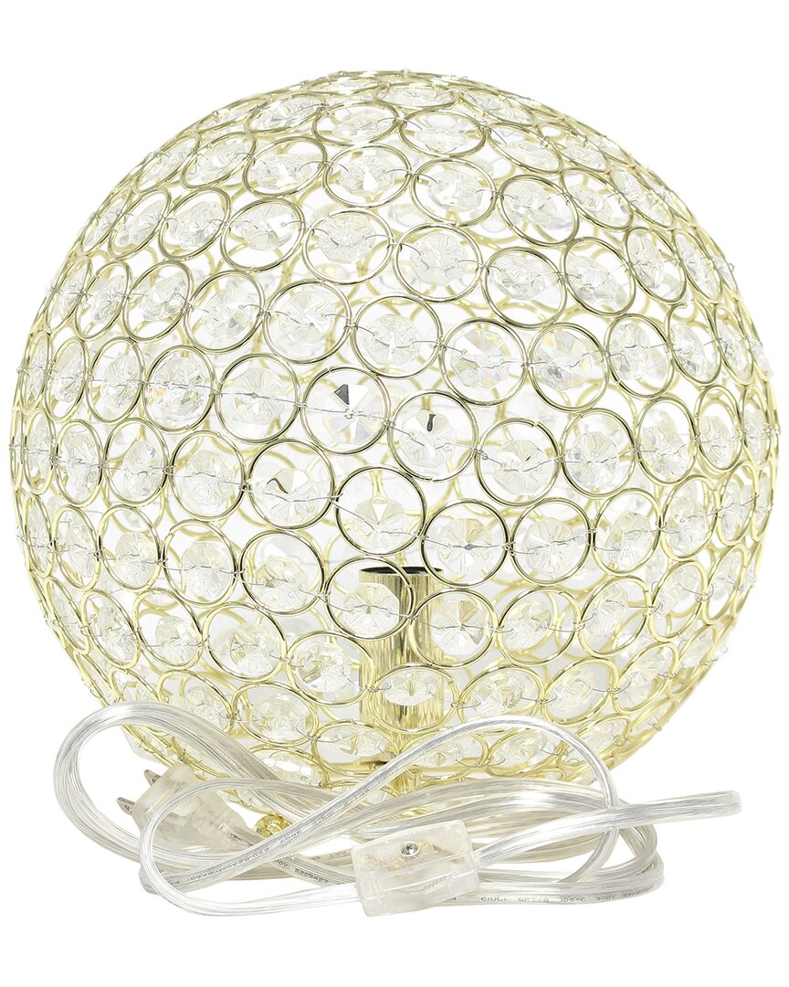 Lalia Home Elegant Designs Elipse 10 Inch Crystal Ball Sequin Table Lamp In Gold