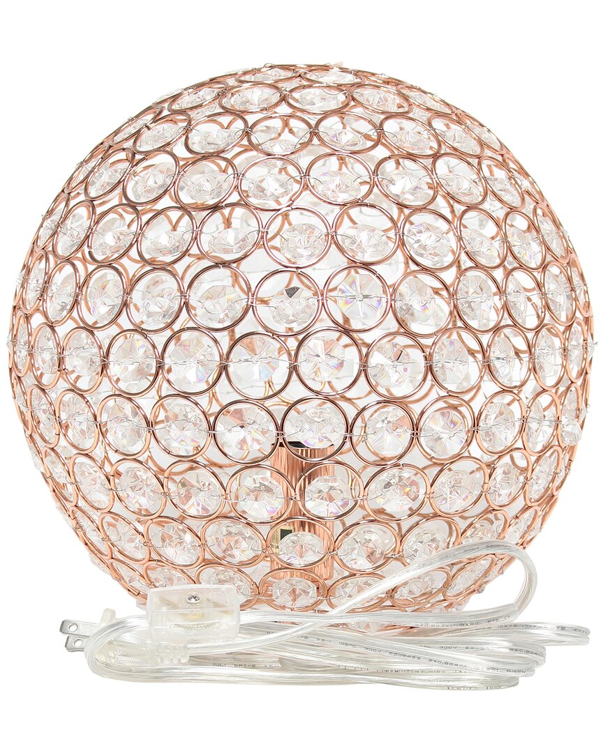 Lalia Home Elegant Designs Elipse 10 Inch Crystal Ball Sequin Table Lamp In Rose
