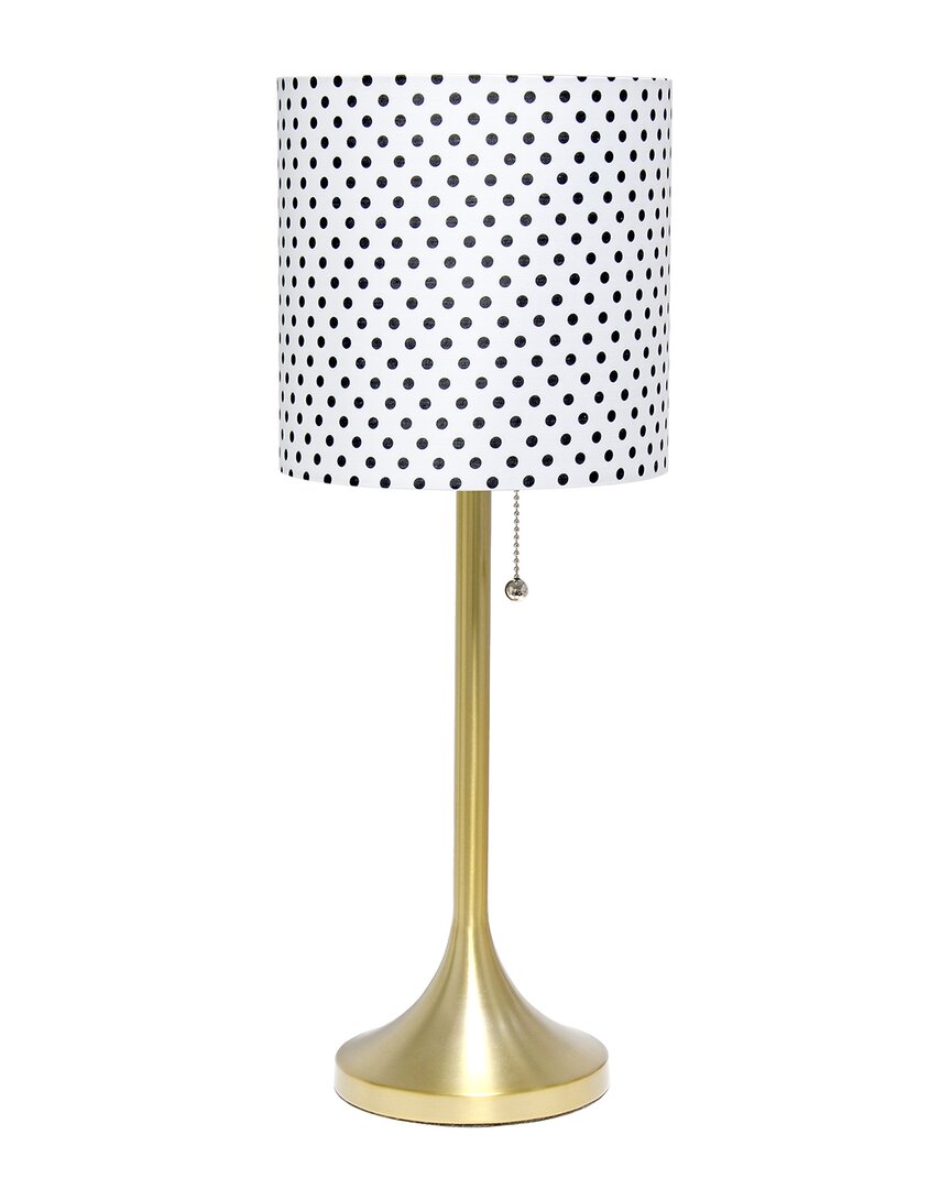 Lalia Home Gold Tapered Table Lamp With Polka Dot Fabric Drum Shade