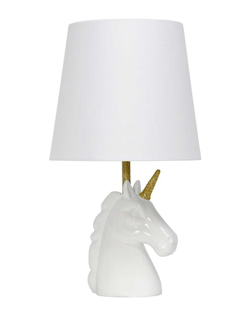 Lalia Home Sparkling Gold And White Unicorn Table Lamp