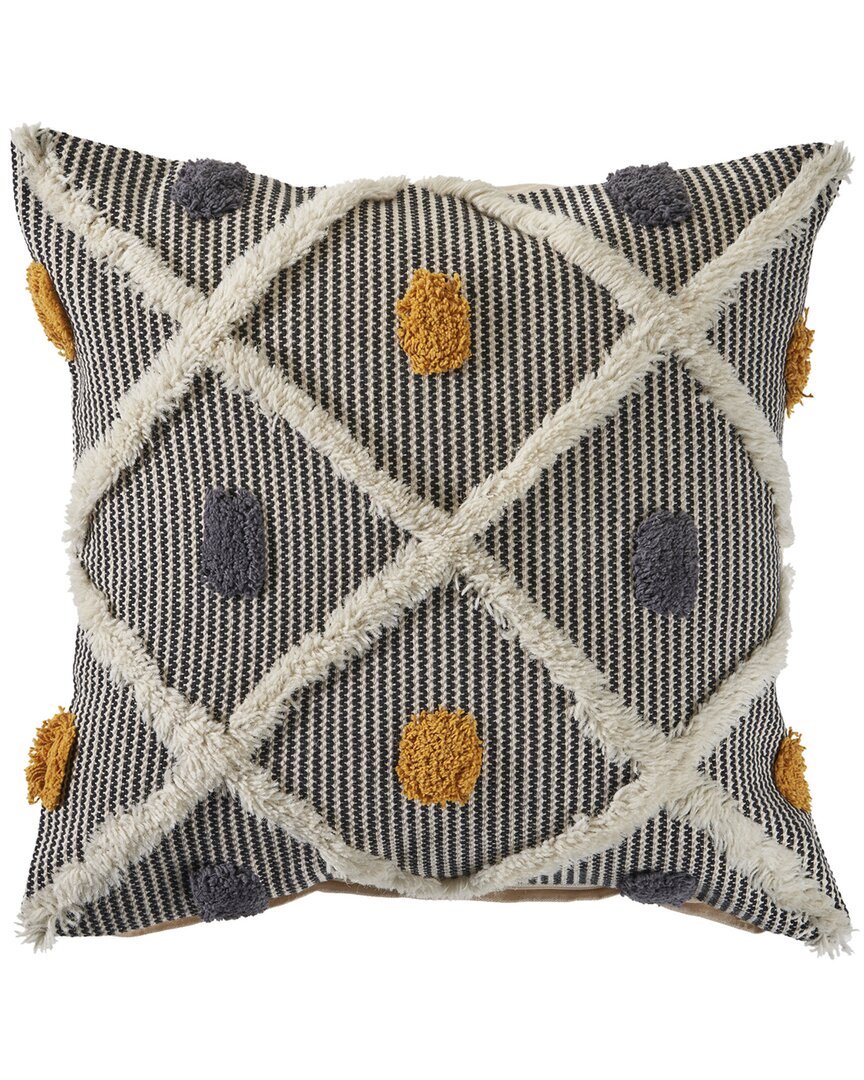 Lr Home Striped & Tufted Throw Pillow