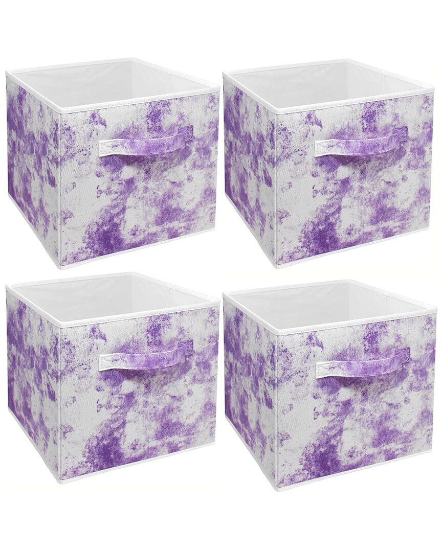 Shop Sorbus Tie Dye Purple 6pc Foldable Cube Storage Bin Set