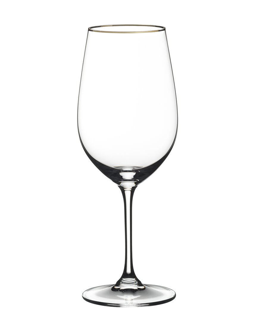 Riedel Gold Rim Vinum Riesling/zinfandel Grand Cru Set Of 2 Glasses In Clear