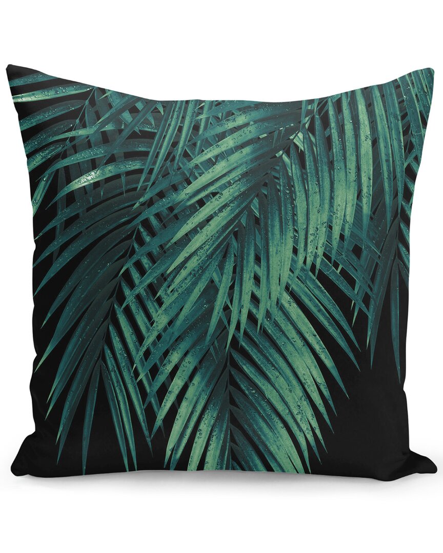 Curioos Palm Leaves Green Night Vibes Pillow