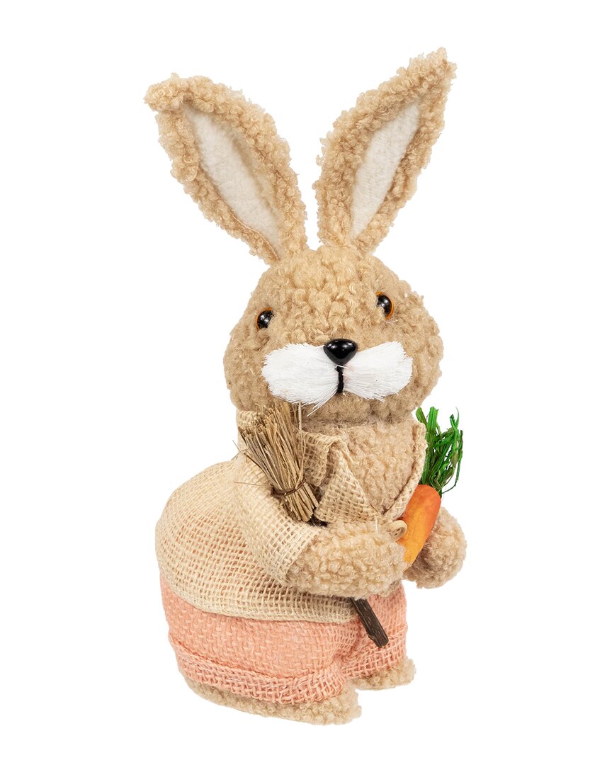 NORTHLIGHT NORTHLIGHT PLUSH EASTER RABBIT FIGURINE WITH CARROTS 
