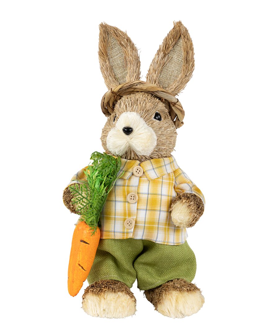 NORTHLIGHT NORTHLIGHT RUSTIC RABBIT WITH CARROT STANDING FIGURE