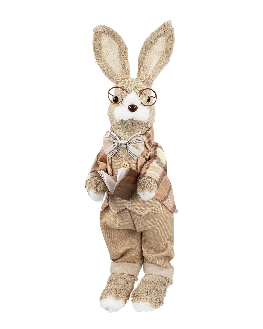 NORTHLIGHT NORTHLIGHT RUSTIC RABBIT FIGURE WITH BOOK