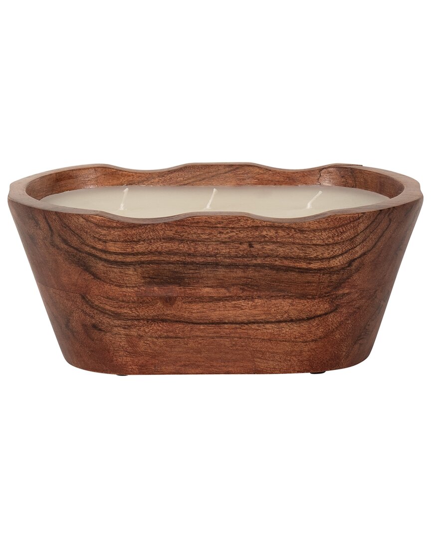 Sagebrook Home 8in 16oz Vanilla Oval Bowl Candle In Brown
