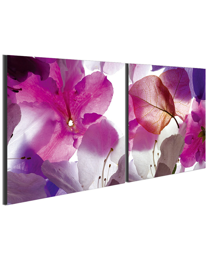 Chic Home Design Orchid 2pc Set Wrapped Canvas Wall Art