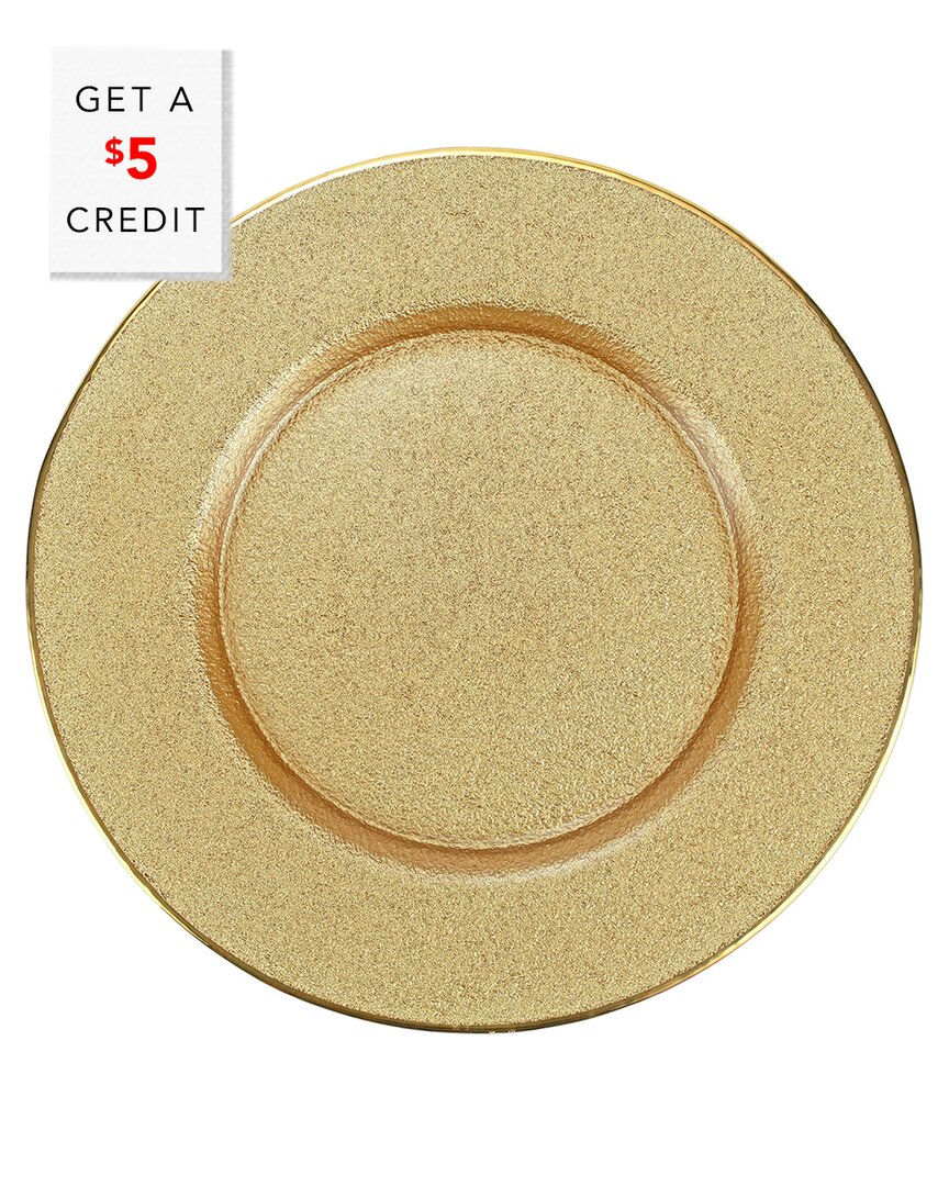 Shop Vietri Metallic Glass Service Plate/charger With $5 Credit In Gold