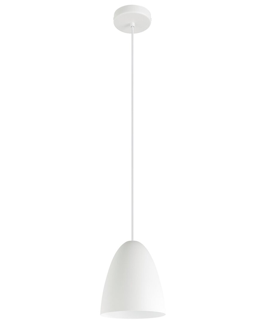 Eglo Sarabia 1 Light Pendant With White Exterior & Matte White Interior Metal Shade