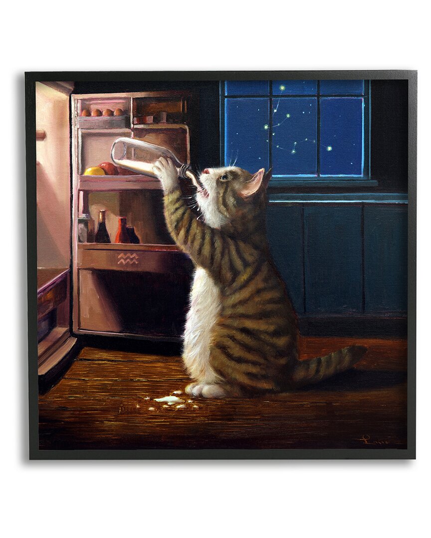 Shop Stupell Midnight Snack Aquarius Cat Framed Giclee Wall Art By Lucia Heffernan