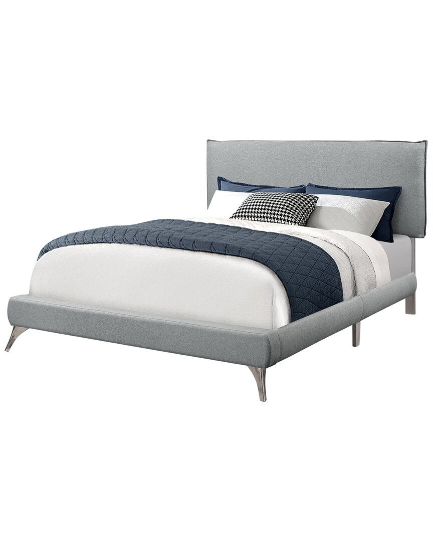 Monarch Specialties Linen Bed In Grey