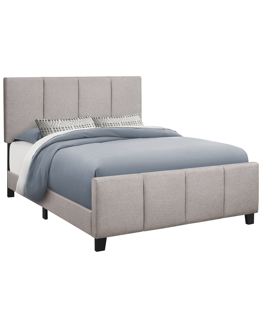 Monarch Specialties Storage Platform Bed In Grey