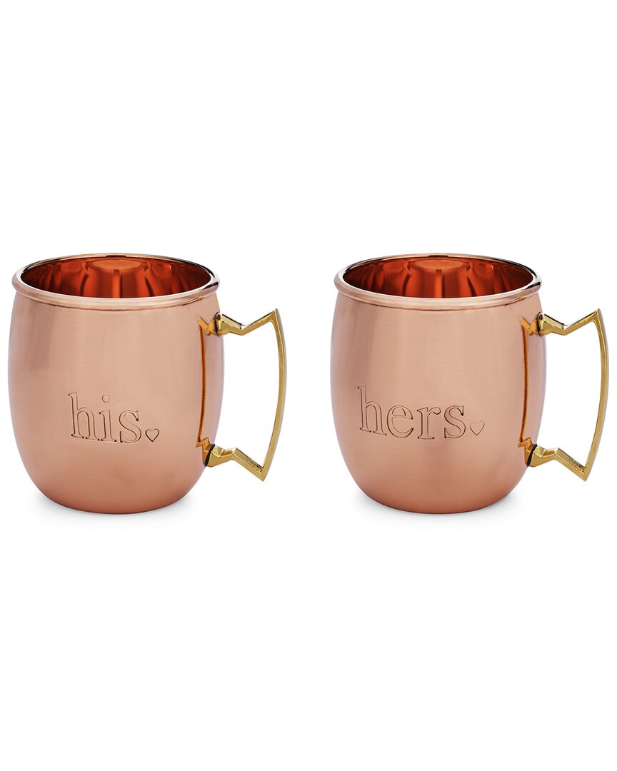 OLD DUTCH OLD DUTCH INTERNATIONAL HIS AND HERS SOLID COPPER MOSCOW MULE MUGS (SET OF 2)