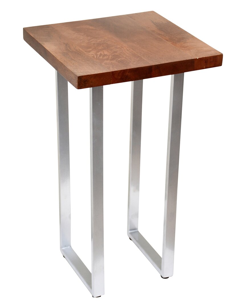 Sagebrook Home 20in Square Wood Top Accent Table In Silver