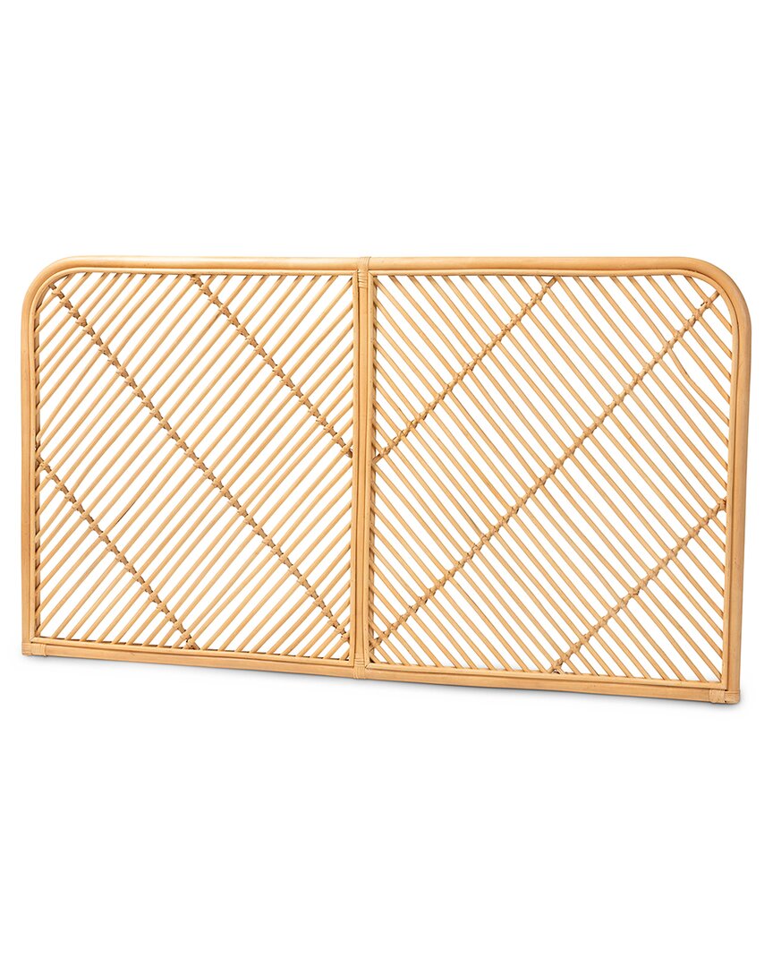 Baxton Studio Sakina Rattan Queen Size Wall-mount Headboard In Brown