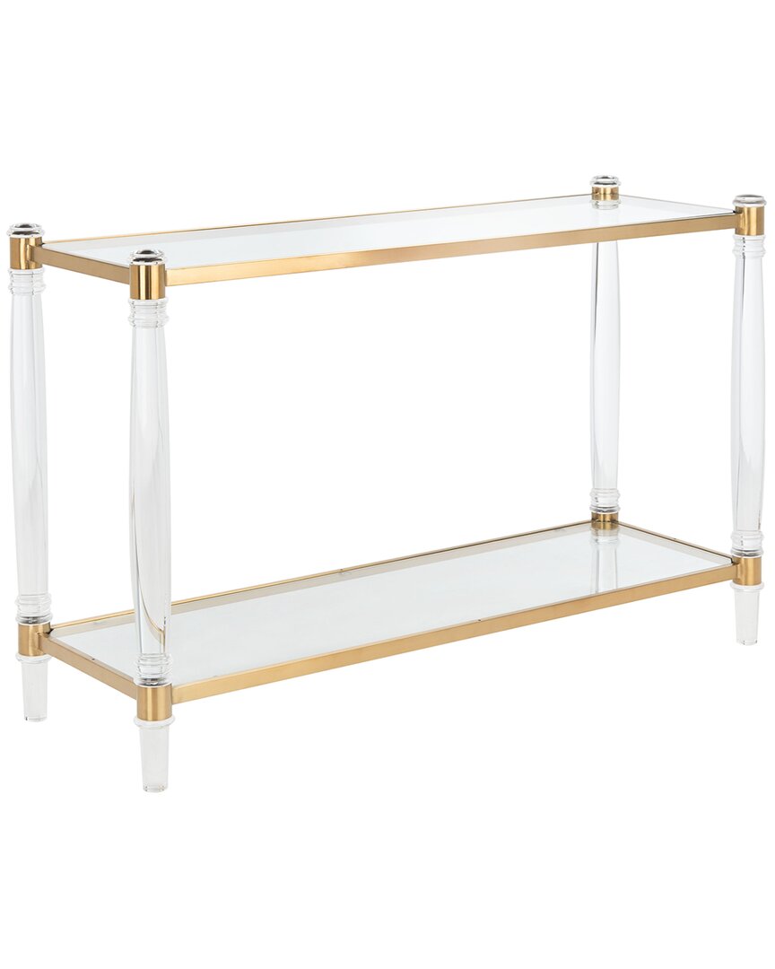 Safavieh Couture Isabelle Acrylic Console Table In Brass