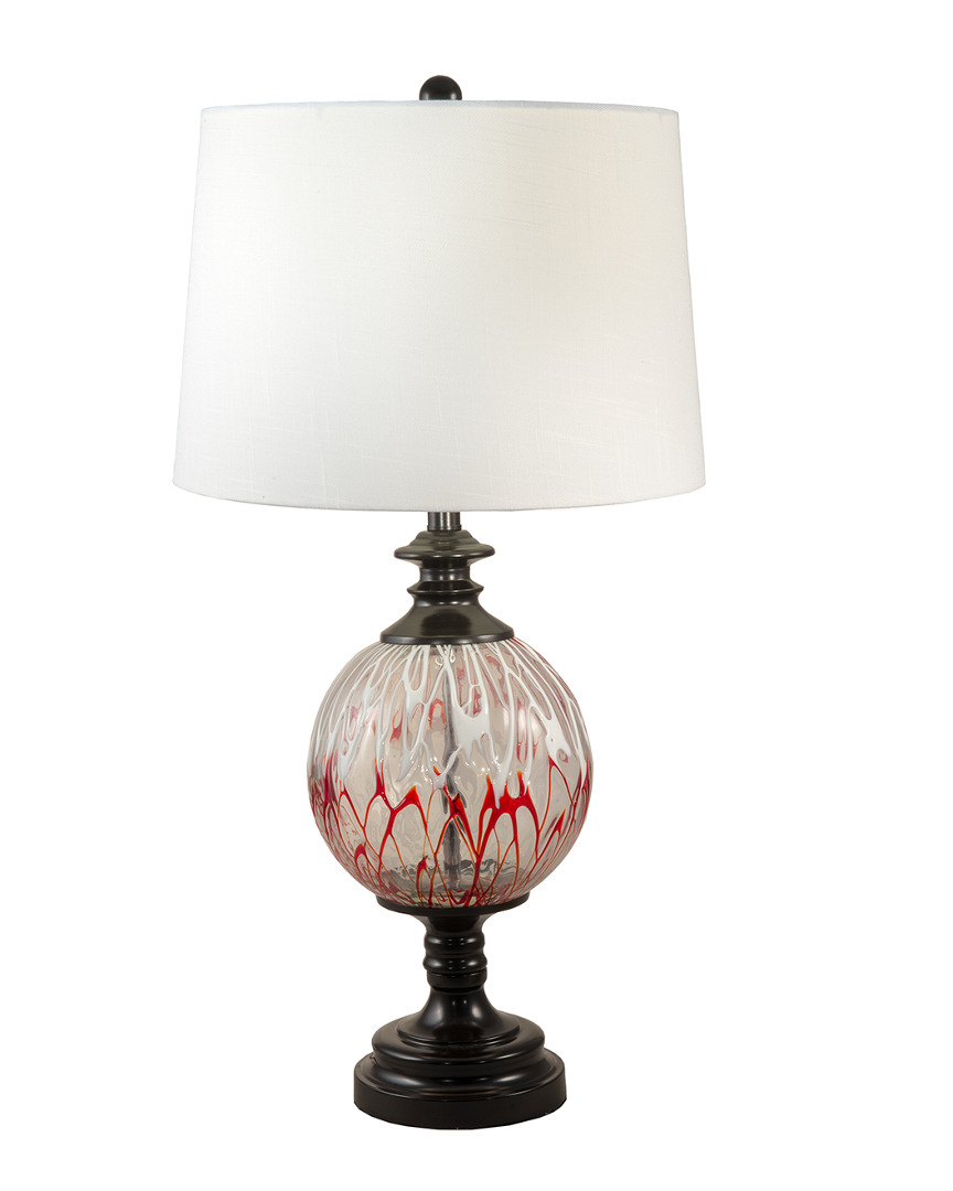 Dale Tiffany Halen Globe Painted Crystal Table Lamp In White