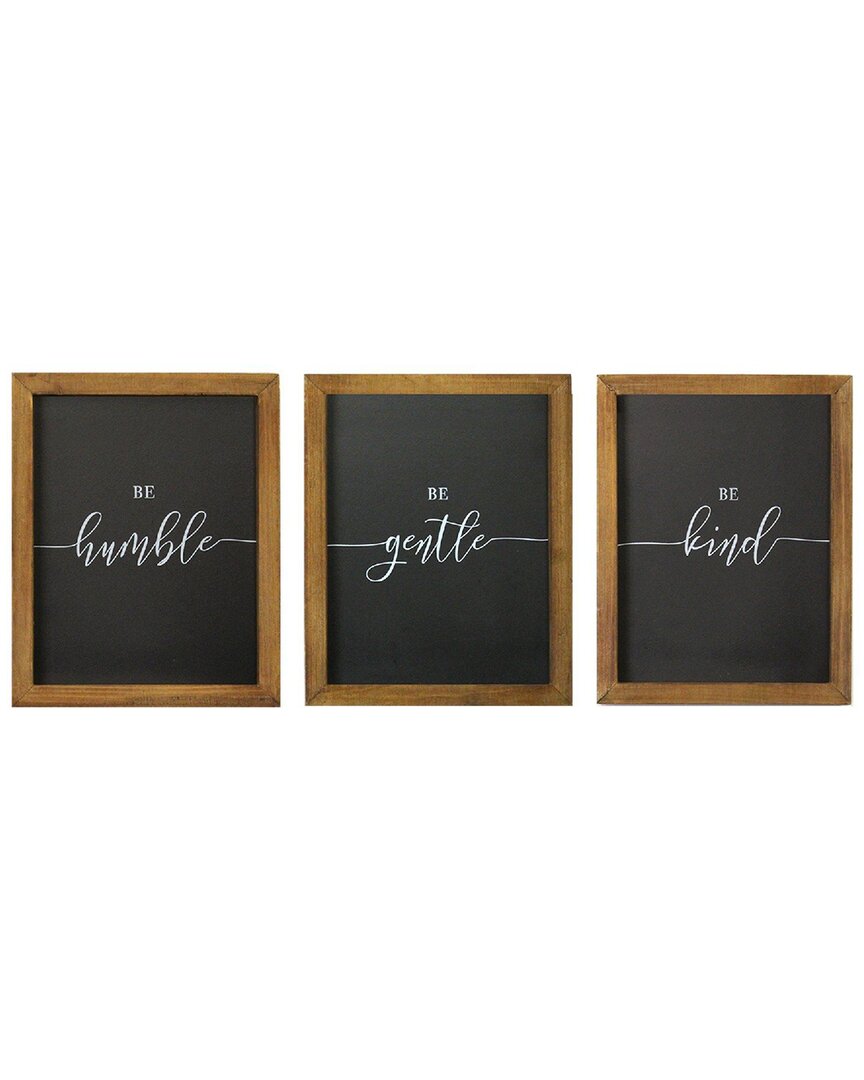 Stratton Home Decor Set Of 3 Be Wall Art In Black