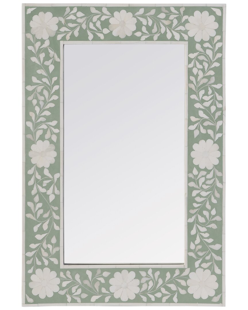 Butler Specialty Company Vivienne 16in X 24in Rectangular Bone Inlay Wall  Mirror In Green