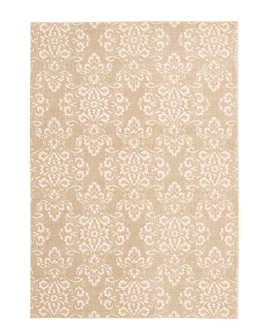 Ecarpet Patty Traditional Damask Rug In Ivory