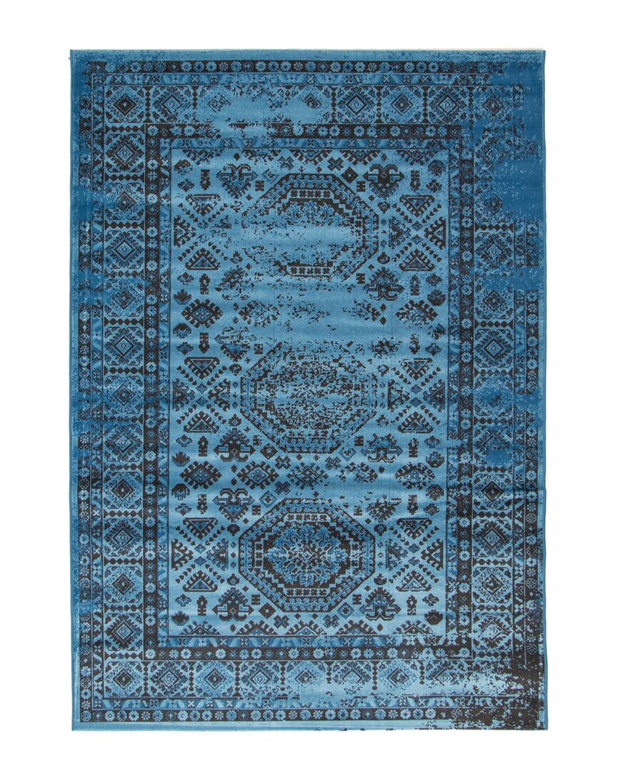 Ecarpet Venize Transitional Vintage Rug In Blue