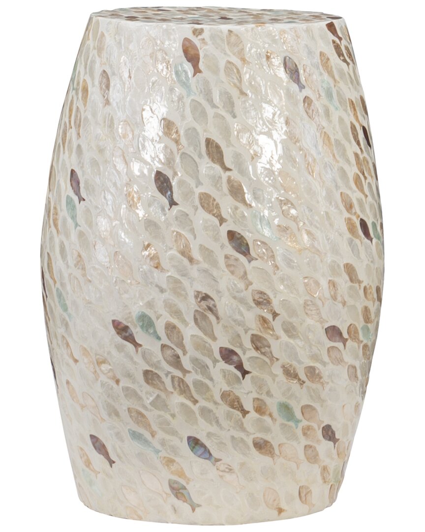 Linon Capiz Drum Table Fish