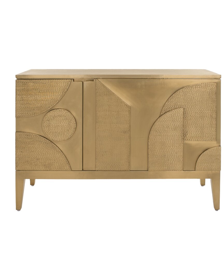 Safavieh Couture Dorielle Brass Covered Sideboard In Gold