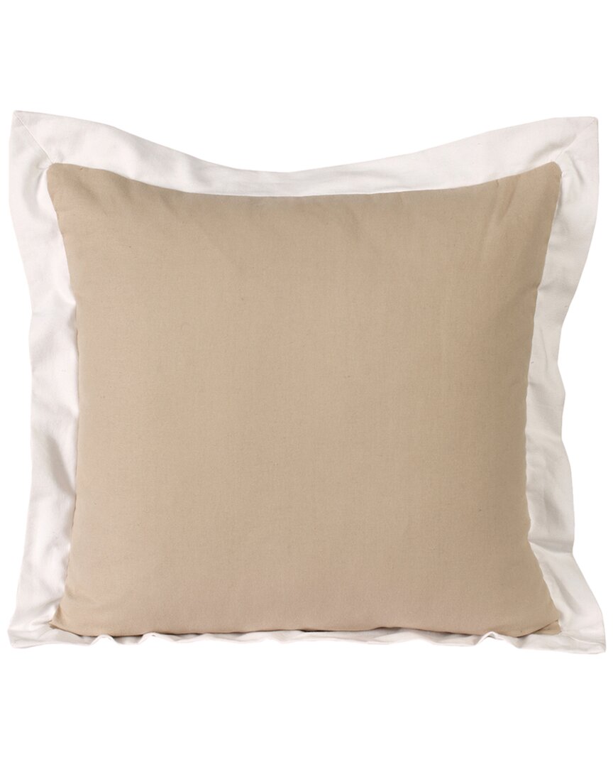 Lr Home Tan Brynn Bordered Flange Frame Throw Pillow In Brown