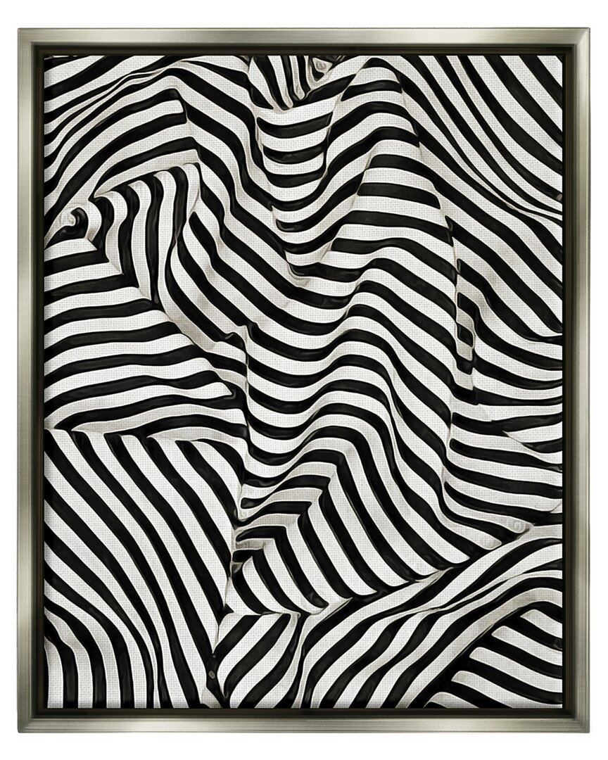 Stupell Folded Striped Drapery Pattern Framed Floater Canvas Wall Art By Ashley Aldridge