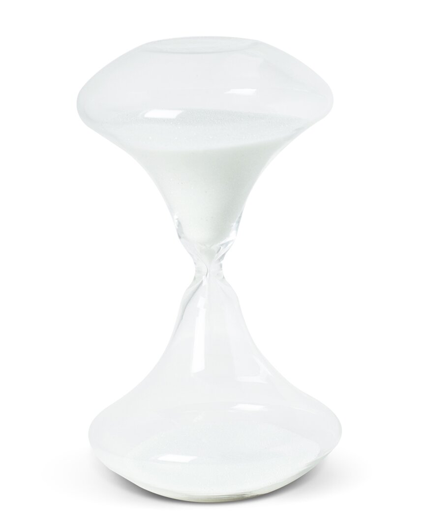 Bey-berk Hand Blown 45 Minute Sand Timer In White