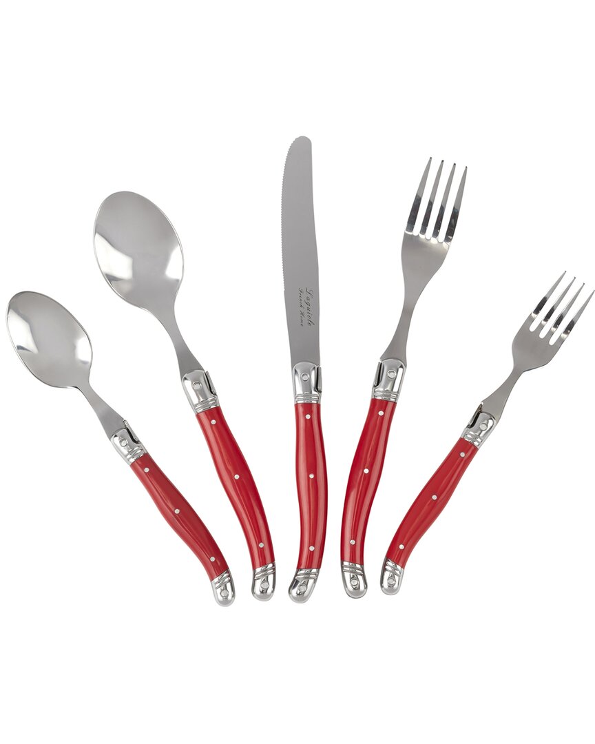 French Home Laguiole 20pc Stainless Steel Flatware Set In Red
