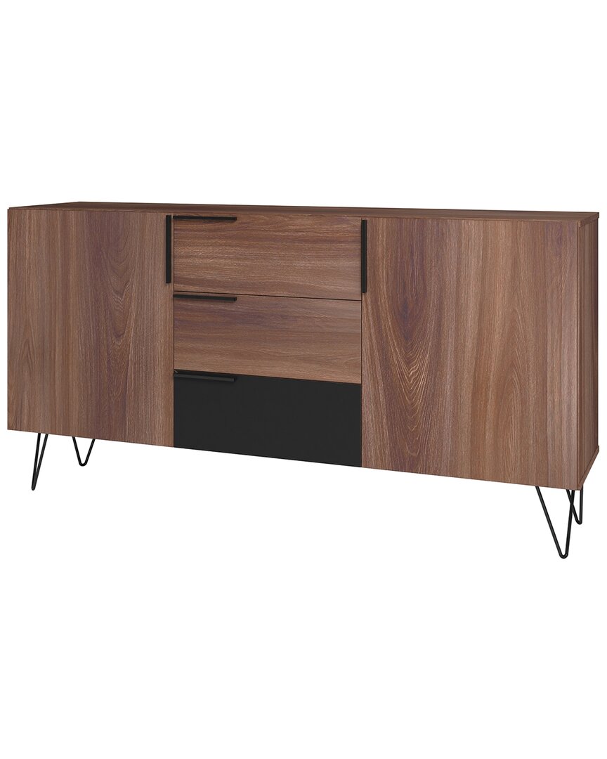 Manhattan Comfort Beekman 62.99 Sideboard In Brown And Black