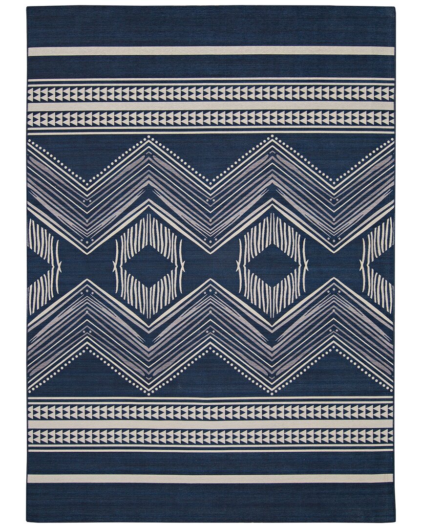 Linon Outdoor Washable Boynton Rug In Navy