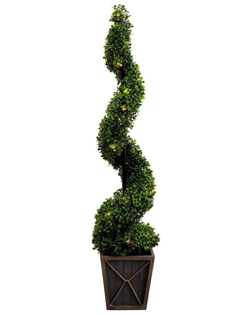 Nearly Natural 45in. Uv Resistant Artificial Boxwood Spiral Topia