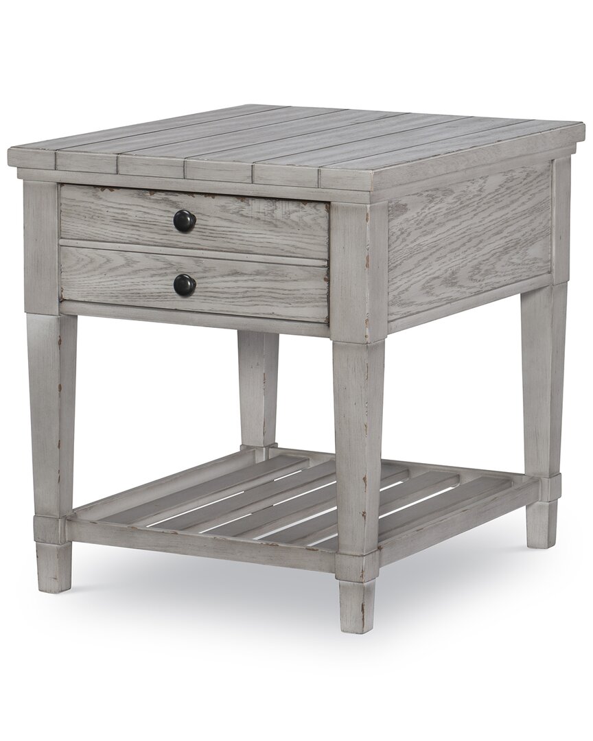 Legacy Classic Belhaven 1 Drawer End Table In Weathered Plank Finish Wood