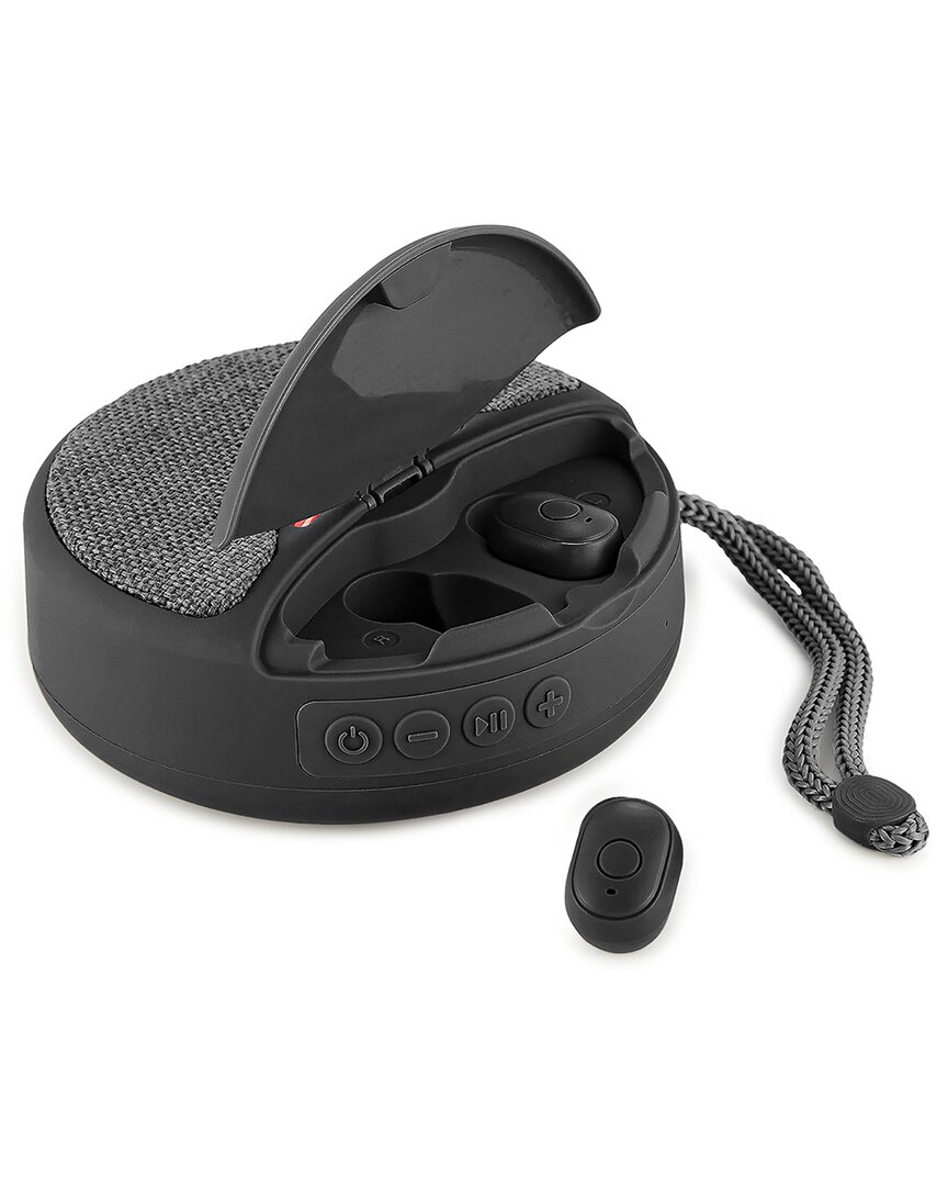 Phunkee Tree Spuds 2-in-1 Wireless Speaker & Earbuds In Black