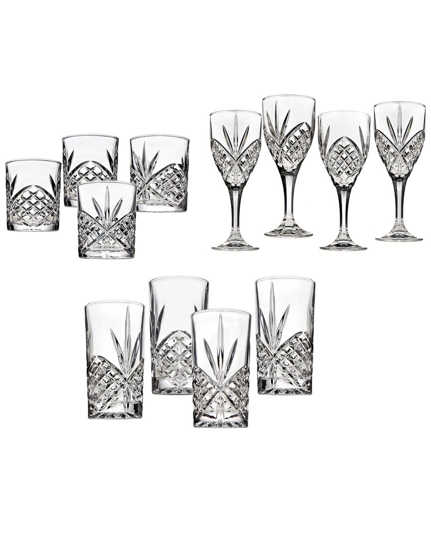 Godinger Dublin Variety Glassware Set Of 12 In Clear