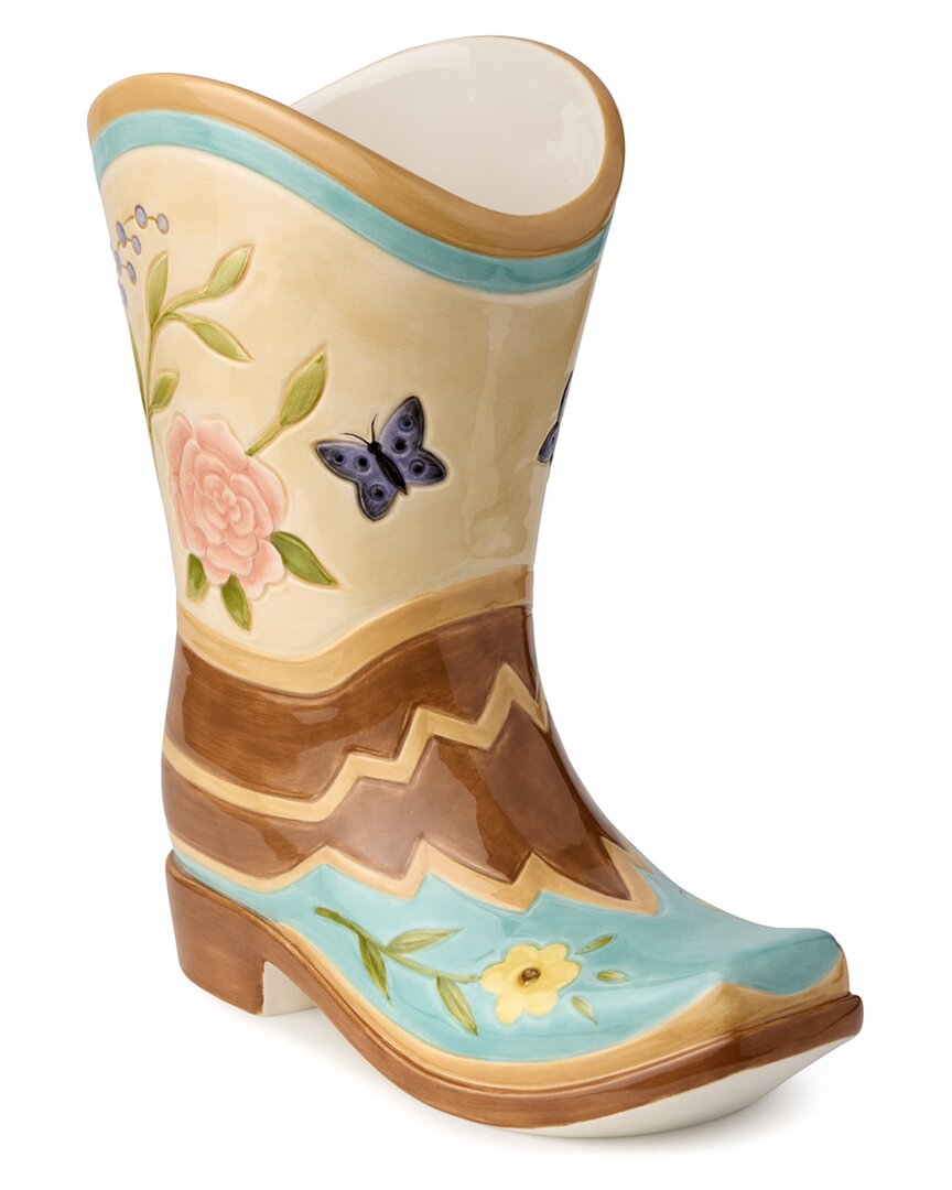 Certified International Rosewood 3-d Boot Vase