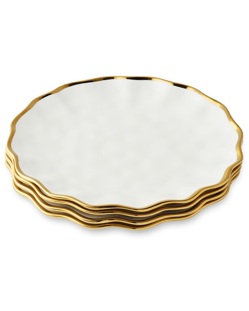 Certified International Regency Gold Set Of 4 Salad Plates