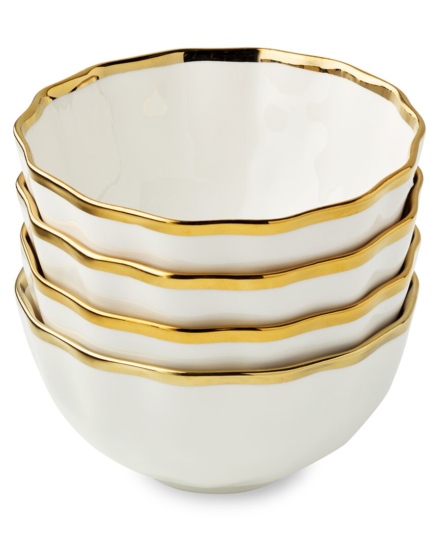 Certified International Regency Gold Set Of 4 Cereal Bowls