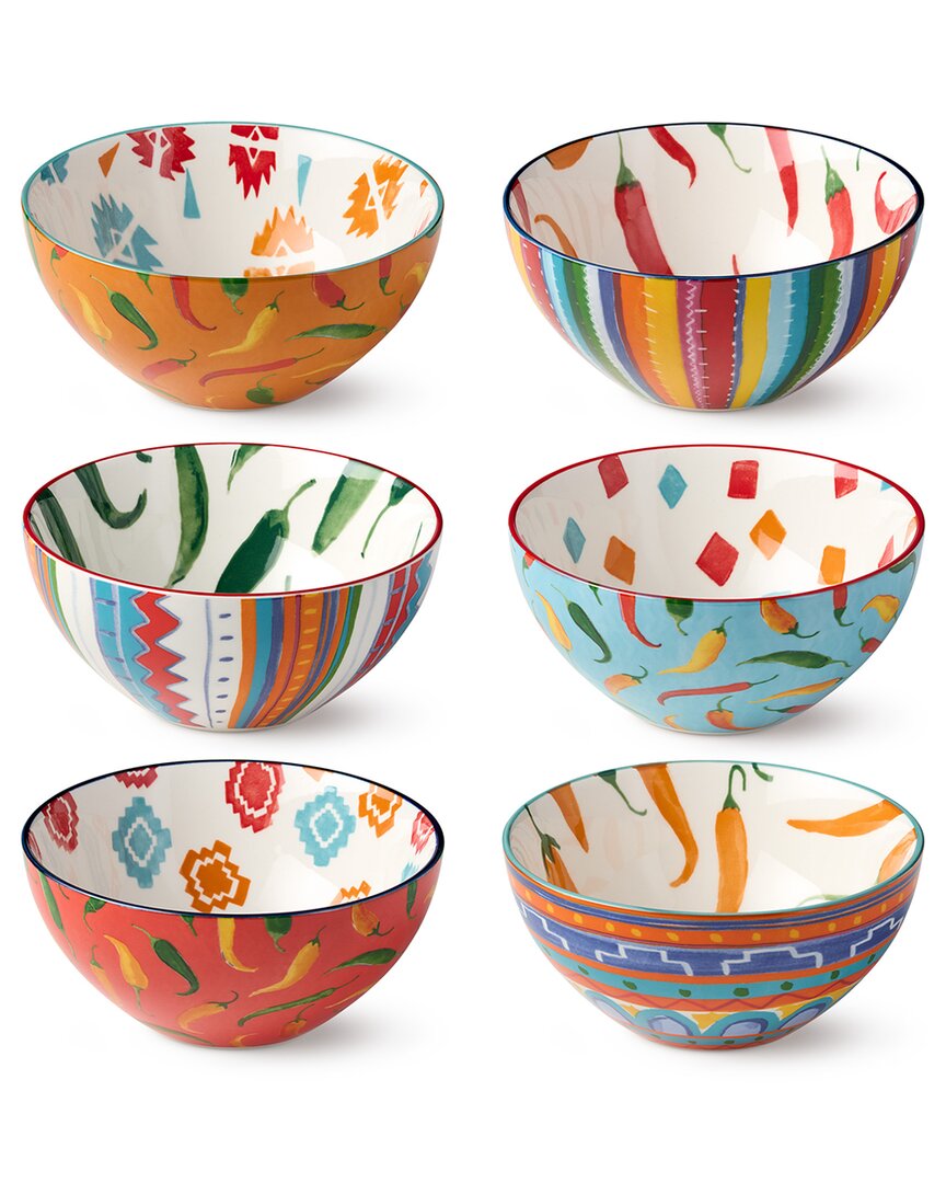 Certified International Caliente Set Of 6 All Purpose Bowls In Multi